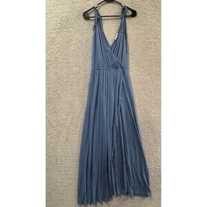 Rolla Costa Women’s Wrap Dress Medium Blue Elastic Waist Adjustable